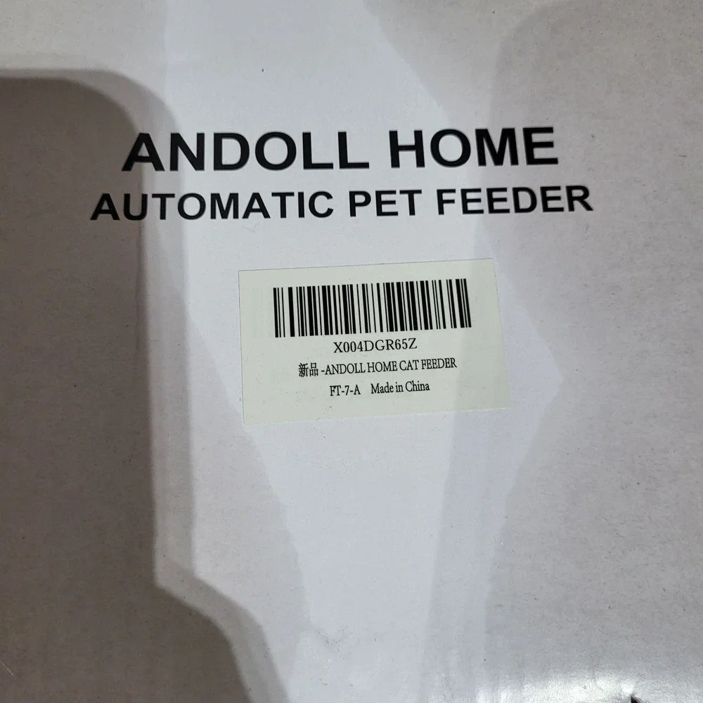 Andoll Home Automatic Pet Feeder White FT-7-A Programmable Digital Timer Cat Dog